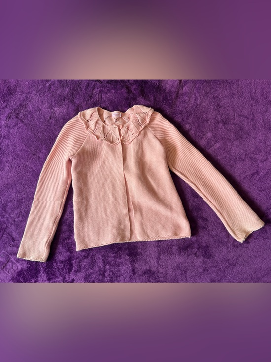 La Coqueta Other - La Coqueta Girls' Pink Knit Sweater with Lace Collar size 8